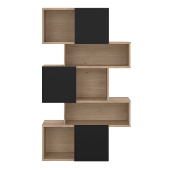 Maribor Wooden Bookcase 3 Doors In Jackson Hickory And Black_3