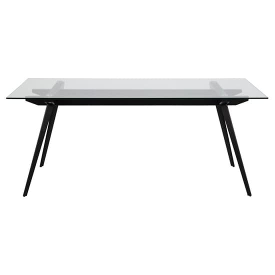 Marietta Clear Glass Dining Table Rectangular With Black Legs_2