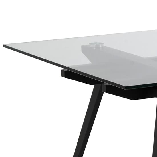 Marietta Clear Glass Dining Table Rectangular With Black Legs_4