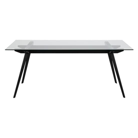 Marietta Rectangular Clear Glass Dining Table With Black Legs