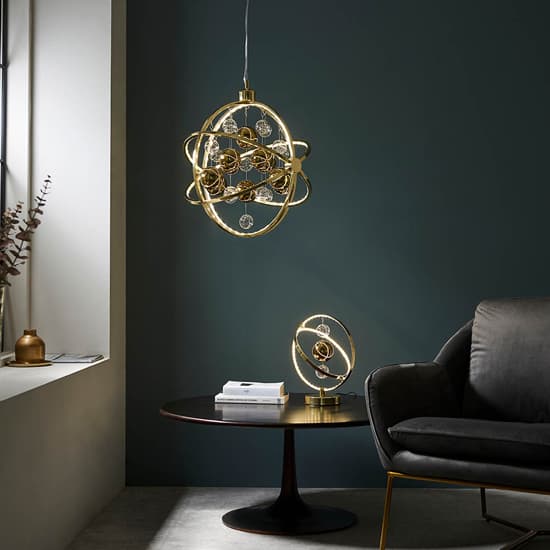 Marion Clear Glass Spheres Ceiling Pendant Light In Gold_5