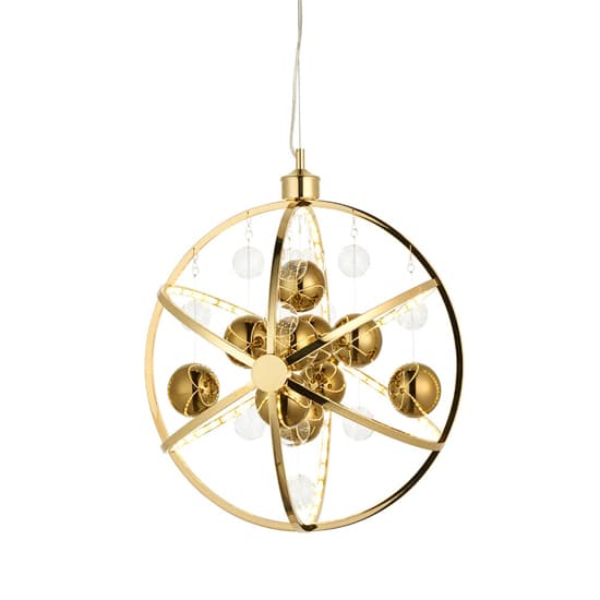 Marion Clear Glass Spheres Ceiling Pendant Light In Gold_6