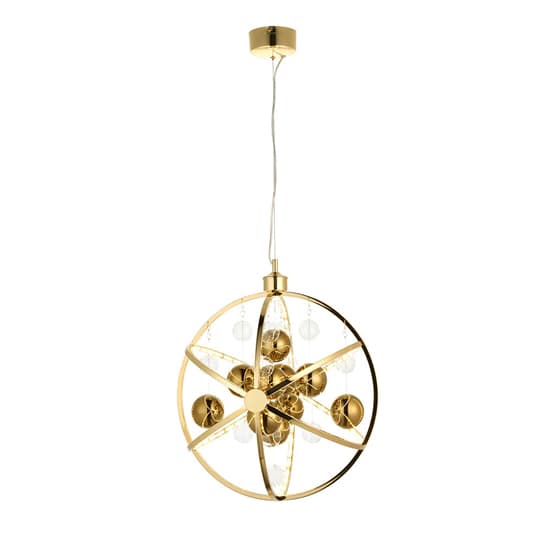 Marion Clear Glass Spheres Ceiling Pendant Light In Gold_7