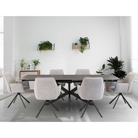 Marion Extending Sintered Stone Dining Table In Sand Black_3
