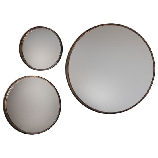 Marion Large Round Wall Bedroom Mirror In Bronze Frame_5