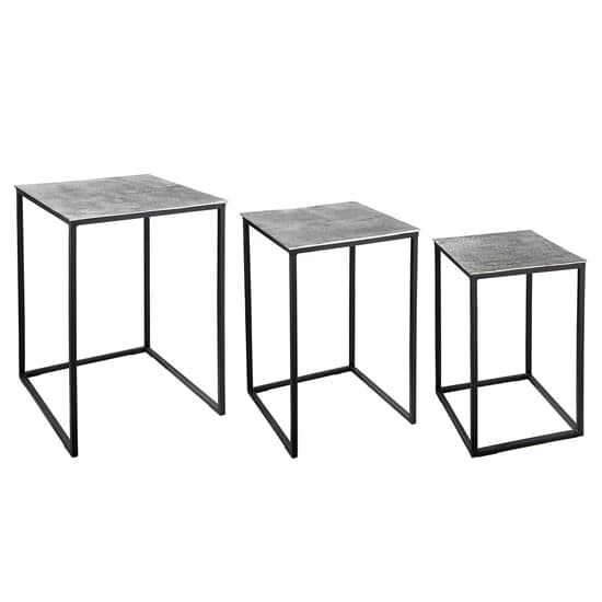 Marion Metal Set Of 3 Side Tables In Silver And Black_1