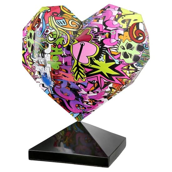 Marion Polyresin Heart Magento Sculpture In Multicolour And Black_2