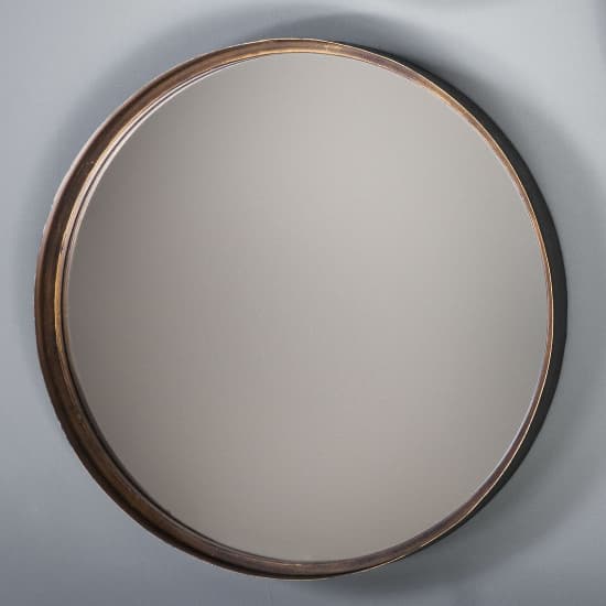 Marion Small Round Wall Bedroom Mirror In Bronze Frame