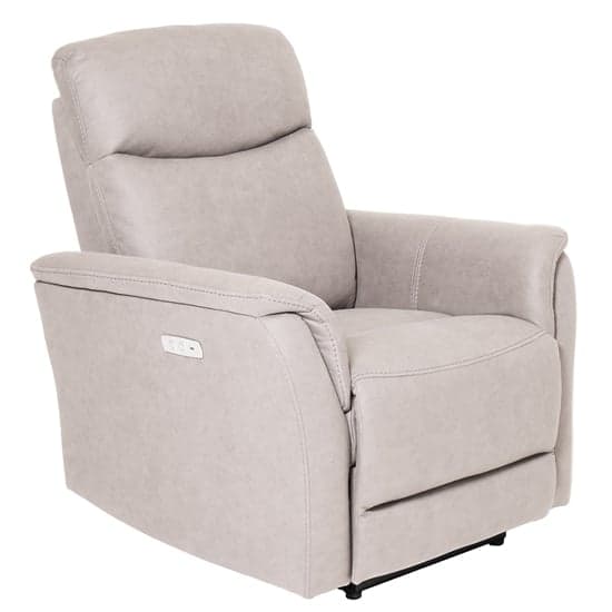 Maritime Electric Recliner Fabric 1 Seater Sofa In Taupe_1