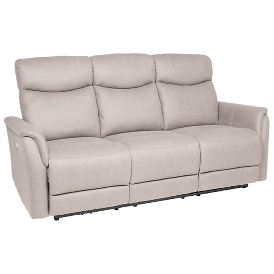 Maritime Electric Recliner Fabric 3 Seater Sofa In Taupe_1