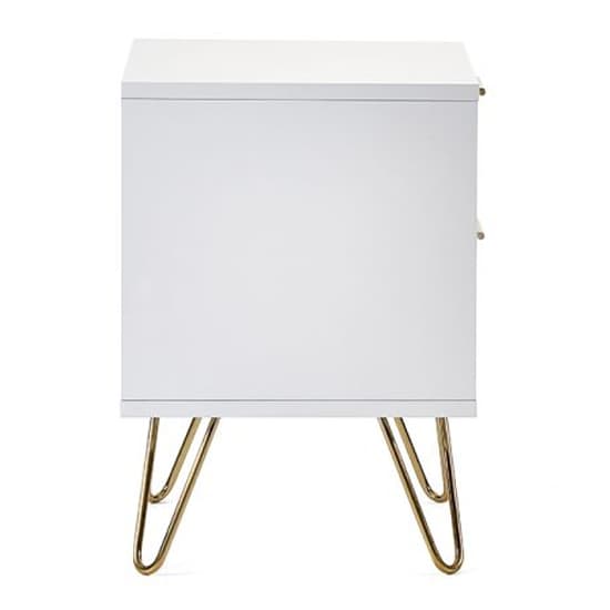 Marius Wooden Bedside Cabinet With 2 Drawers In Matt White_4