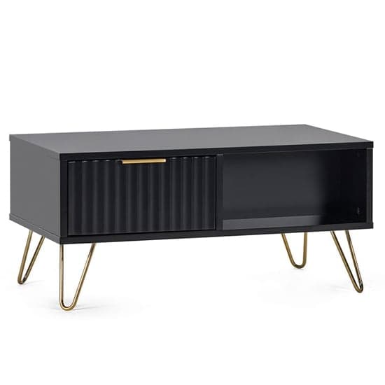 Marius Wooden Coffee Table With 2 Drawers In Matt Black_2
