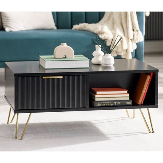 Marius Wooden Coffee Table With 2 Drawers In Matt Black_1
