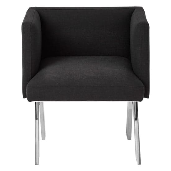 Markeb Black Fabric Dining Chair With Silver Steel Frame_2
