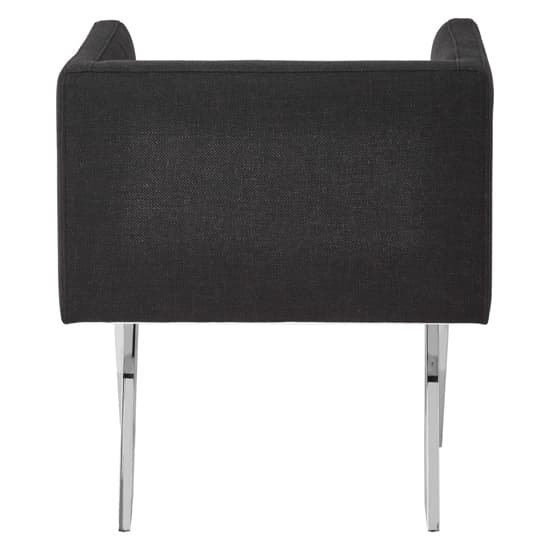Markeb Black Fabric Dining Chair With Silver Steel Frame_5