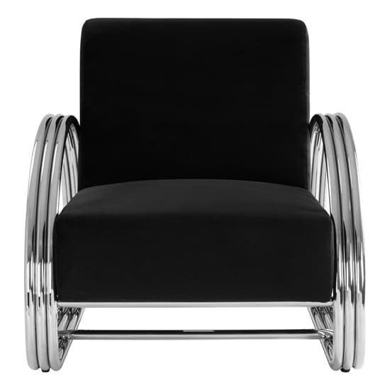 Markeb Black Fabric Leisure Chair With Silver Steel Frame_2
