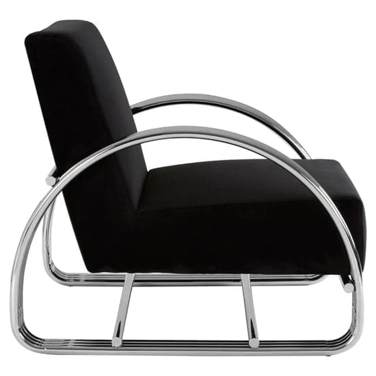 Markeb Black Fabric Leisure Chair With Silver Steel Frame_3