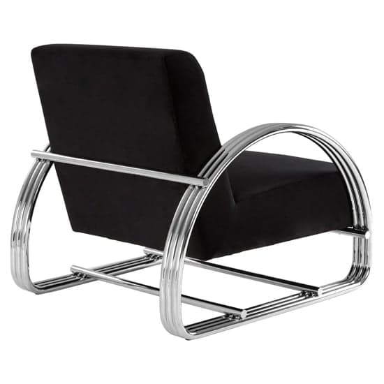Markeb Black Fabric Leisure Chair With Silver Steel Frame_4