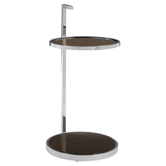 Markeb Black Glass Top End Table With Silver Steel Frame_2