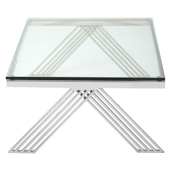 Markeb Clear Glass Top Coffee Table With Silver Steel Frame_3