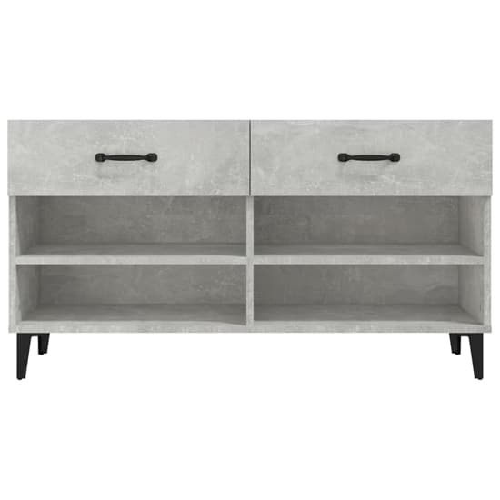 Marla Wooden Shoe Storage Bench With 2 Drawer In Concrete Effect_4