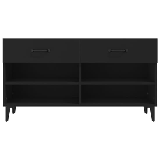 Marla Wooden Shoe Storage Bench With 2 Drawers In Black_4