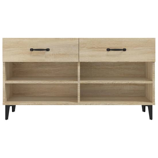 Marla Wooden Shoe Storage Bench With 2 Drawers In Sonoma Oak_4