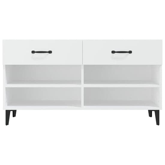 Marla Wooden Shoe Storage Bench With 2 Drawers In White_4