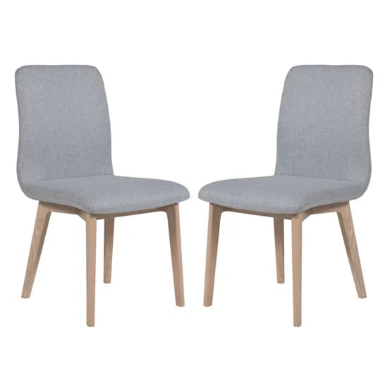 Marlon Light Grey Fabric Dining Chairs With Oak Legs In Pair_1