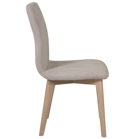 Marlon Natural Fabric Dining Chairs With Oak Legs In Pair Furniture