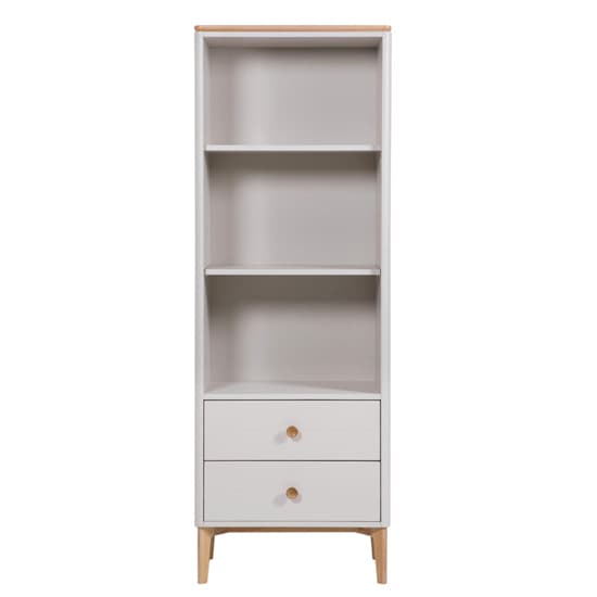 Marlon Wooden Shelving Unit With 2 Drawers In Oak And Taupe_3