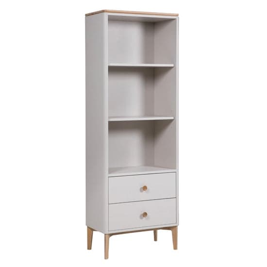 Marlon Wooden Shelving Unit With 2 Drawers In Oak And Taupe_1