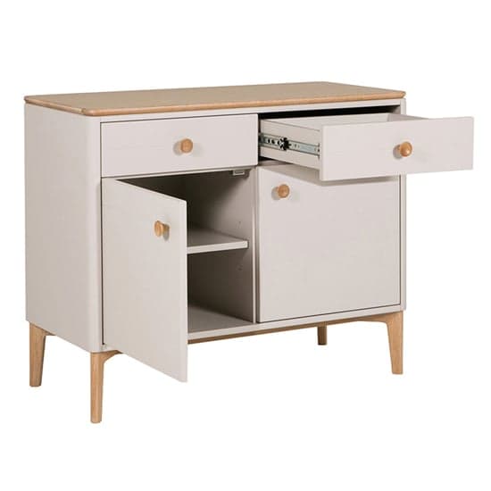 Marlon Wooden Sideboard With 2 Doors 2 Drawers In Oak And Taupe_2