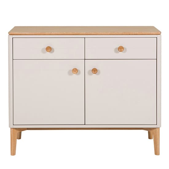 Marlon Wooden Sideboard With 2 Doors 2 Drawers In Oak And Taupe_3