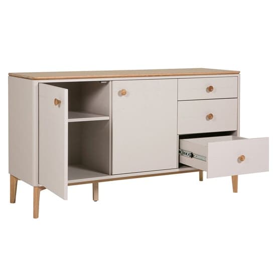 Marlon Wooden Sideboard With 2 Doors 3 Drawers In Oak And Taupe_2