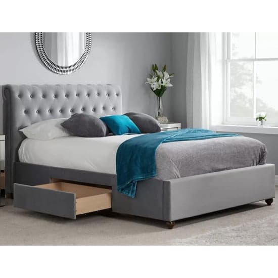 Marlowe Fabric Storage Super King Bed In Grey_2