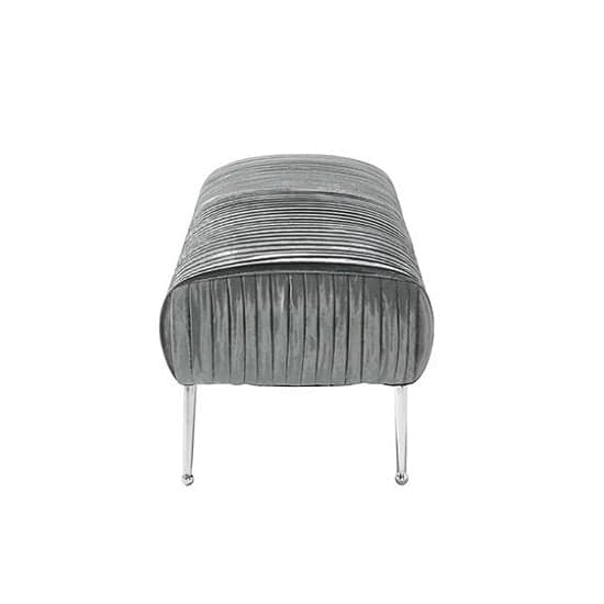 Marlox Velvet Seating Bench In Charcoal With Chrome Legs_2