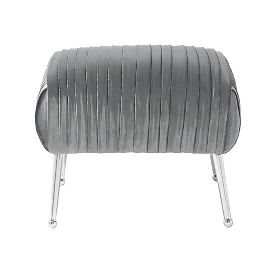 Marlox Velvet Stool In Charcoal With Chrome Legs_2