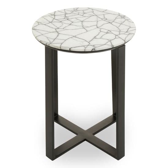 Marmora Marble Side Table With Black Metal Base_2
