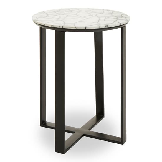 Marmora Marble Side Table With Black Metal Base_3
