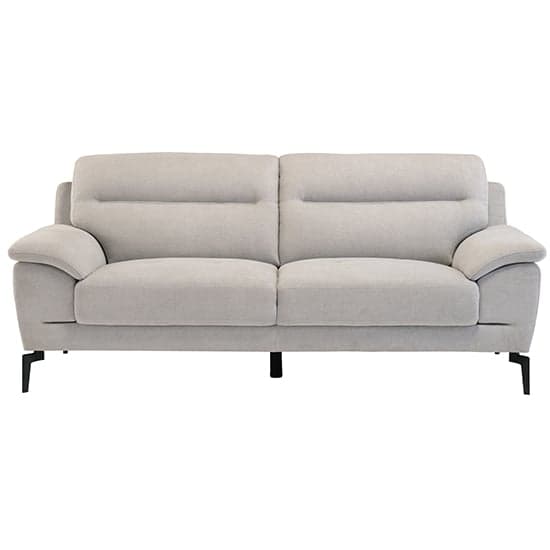 Marne Fabric 3 Seater Sofa In Light Grey With Black Metal Legs_1