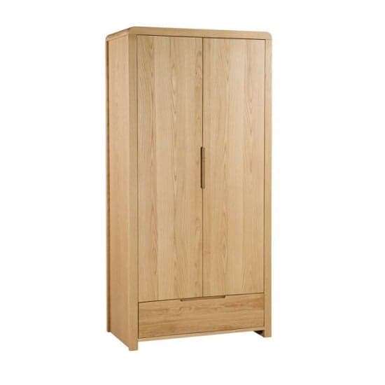 Camber Wooden Wardrobe In Waxed Oak With Two Doors_1