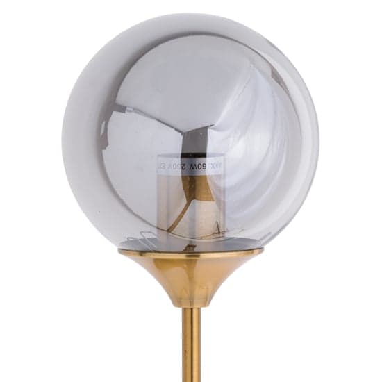 Marnier Smoked Glass Globe Wall Pendant Light In Brass_2