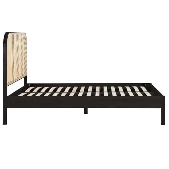 Marot Wooden Double Bed With Rattan Headboard In Black_5