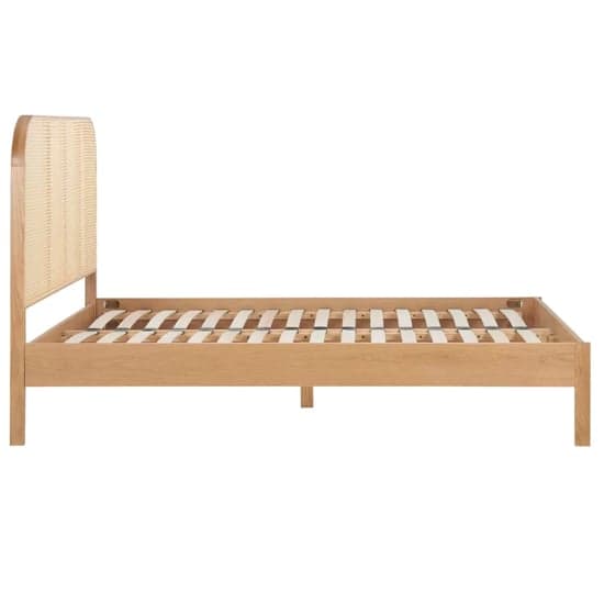 Marot Wooden Double Bed With Rattan Headboard In Oak_6