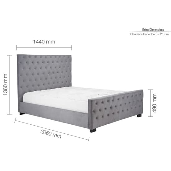 Marquise Fabric Double Bed In Grey_3