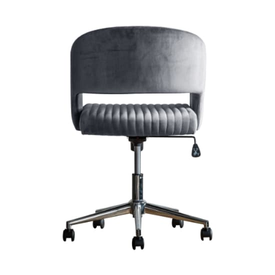 Marry Swivel Velvet Home And Office Chair In Charcoal_5