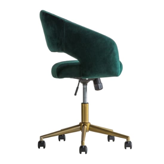 Marry Swivel Velvet Home And Office Chair In Green_5