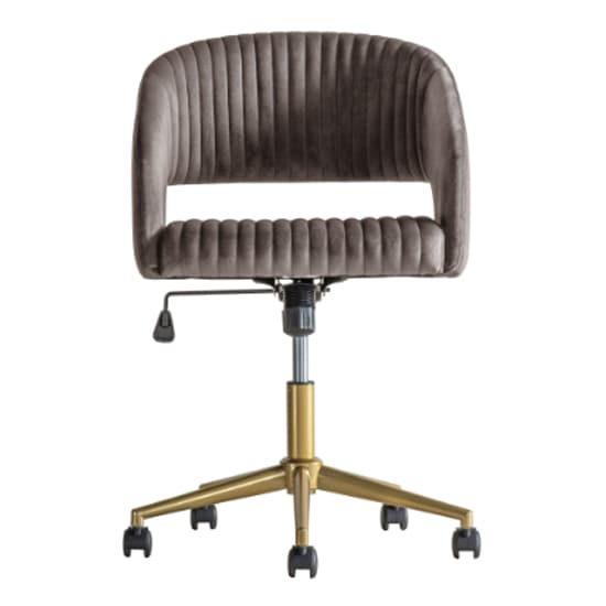 Marry Swivel Velvet Home And Office Chair In Grey_3