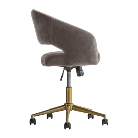Marry Swivel Velvet Home And Office Chair In Grey_6